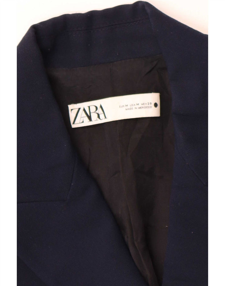 Zara Γυναικείο Μπλέιζερ Διπλό Μπουφάν UK 14 Medium Navy Blue