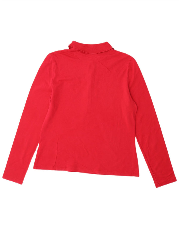 LACOSTE Γυναικείο μακρυμάνικο μπλουζάκι πόλο με λεπτή εφαρμογή, μέγεθος 44 μεγάλο ροζ βαμβακερό