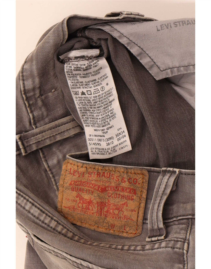 Levi's Mens 511 Slim Jeans W30 L29 Γκρι βαμβακερό