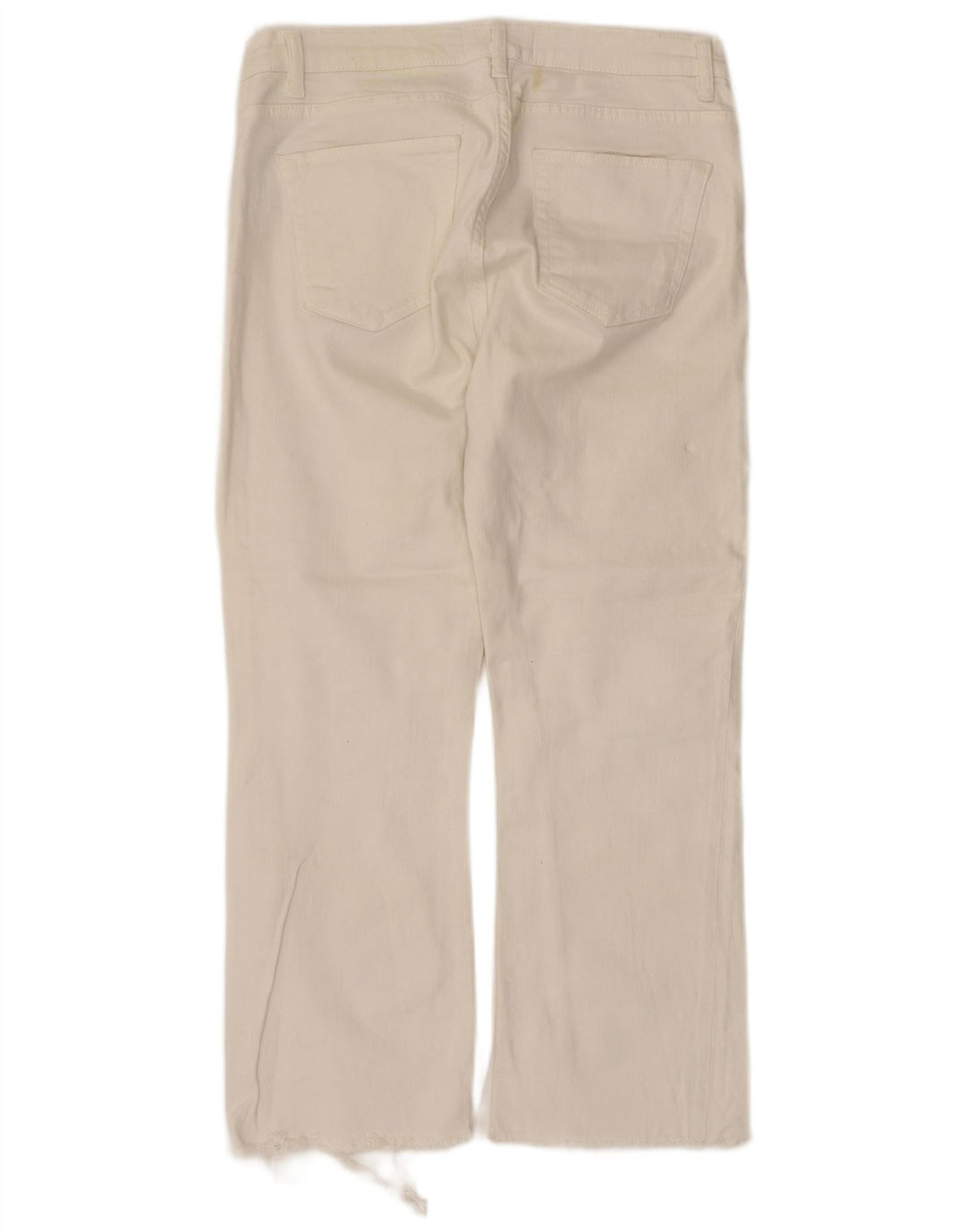 ZARA Γυναικείο Cropped Jeans EU 40 Medium W30 L25 Λευκό βαμβακερό