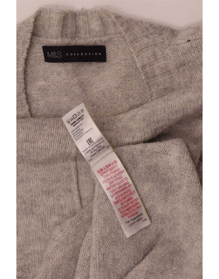 Marks & Spencer Γυναικείο πουλόβερ με λαιμόκοψη UK 14 μεσαίου γκρι ακρυλικό
