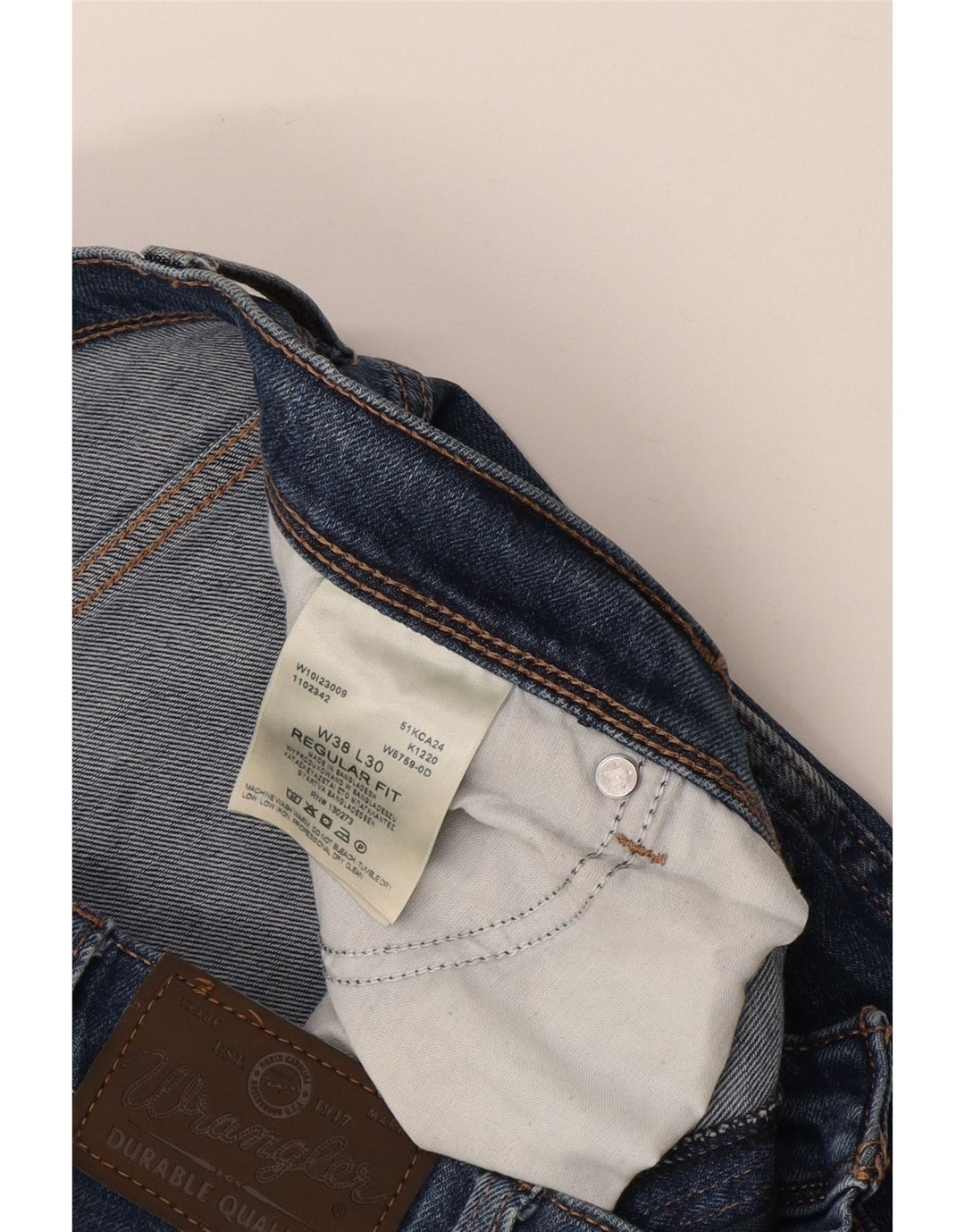 Ανδρικό τζιν WRANGLER Regular Fit ίσιο W38 L30 Μπλε βαμβακερό