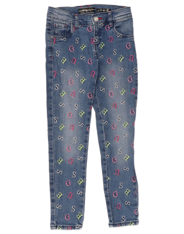 GUESS Girls Graphic Skinny Jeans 6-7 Years W22 L21 Blue Cotton