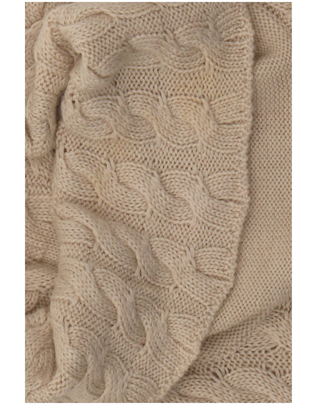 Mariapola Γυναικείο πουλόβερ με ρολό λαιμόκοψη IT 46 Μεγάλο μπεζ μαλλί Merino