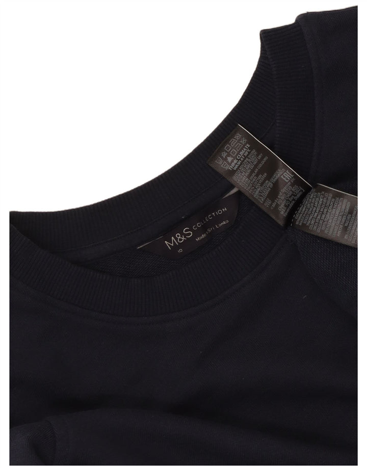 Marks & Spencer Γυναικεία φούτερ Jumper UK 10 Small Navy Blue Cotton