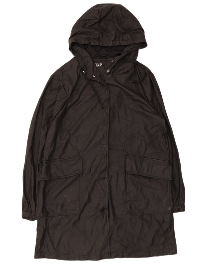 Zara Γυναικείο Αδιάβροχο με κουκούλα UK 14 Medium Black