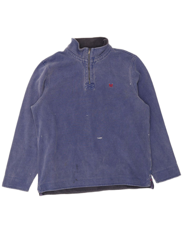Ανδρικό φούτερ με φερμουάρ Crew Clothing Jumper 3XL Navy Blue Cotton