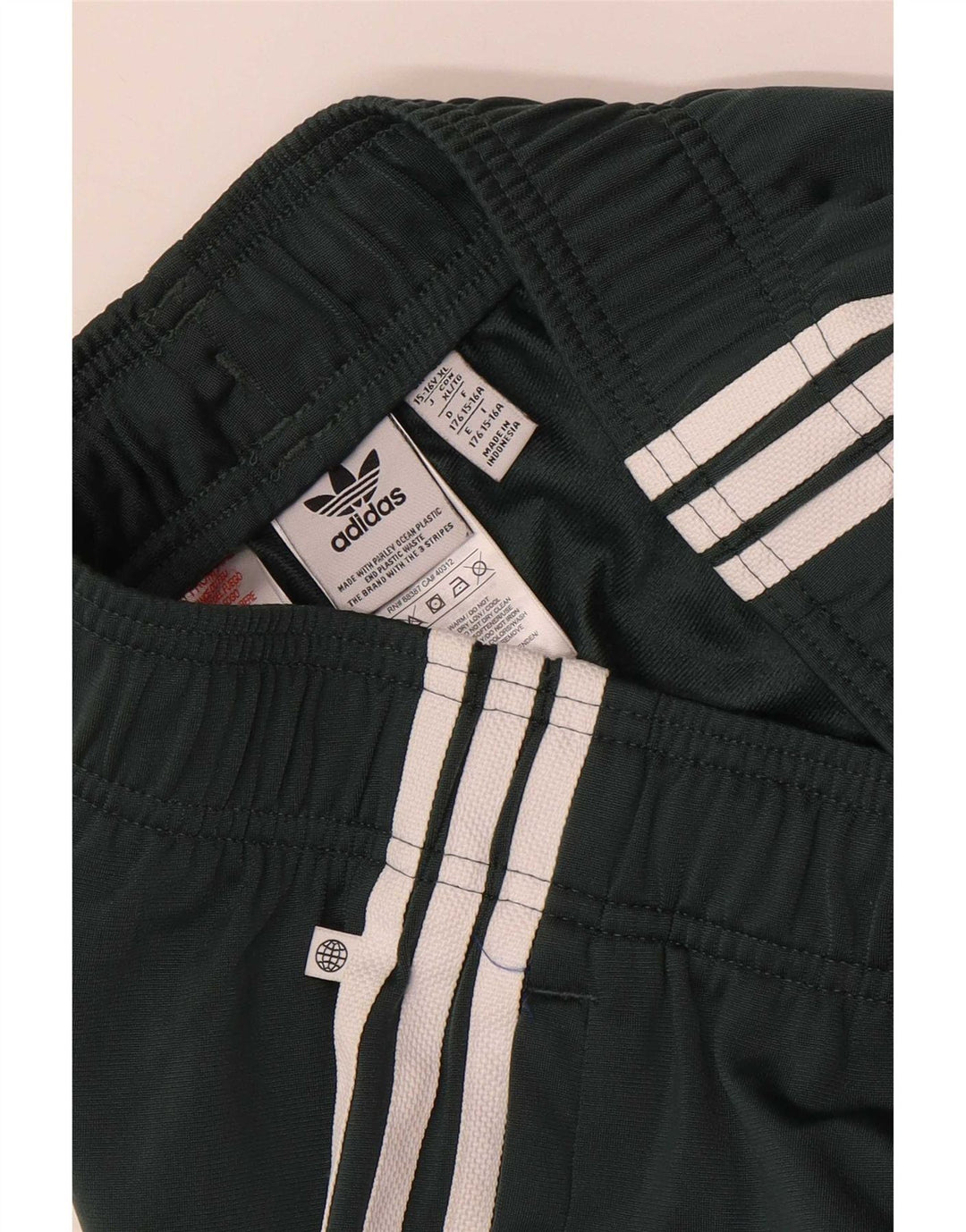 Adidas Boys Tracksuit Trousers Joggers 15-16 Years Green Polyester