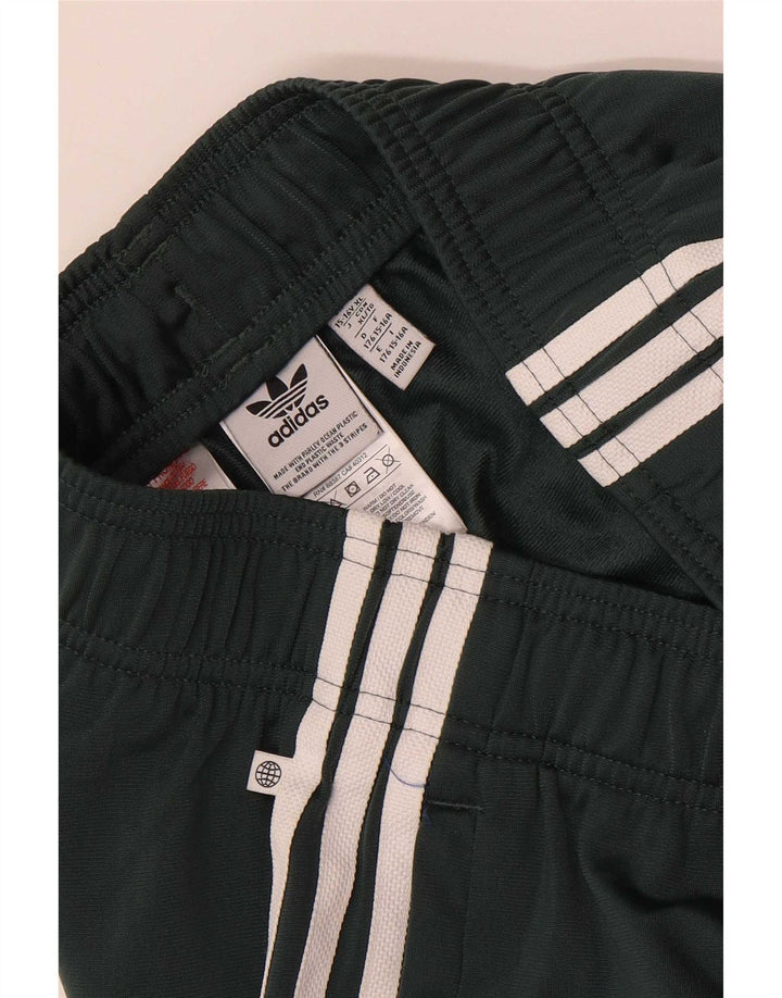 Adidas Boys Tracksuit Trousers Joggers 15-16 Years Green Polyester