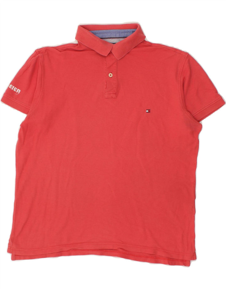 TOMMY HILFIGER Mens Slim Fit Polo Shirt Large Red Vintage Tommy Hilfiger and Second-Hand Tommy Hilfiger from Messina Hembry 