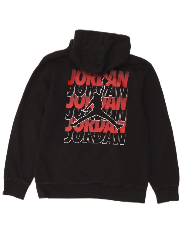 Jordan Boys Graphic Hoodie Jumper 13-14 Years XL Black Cotton