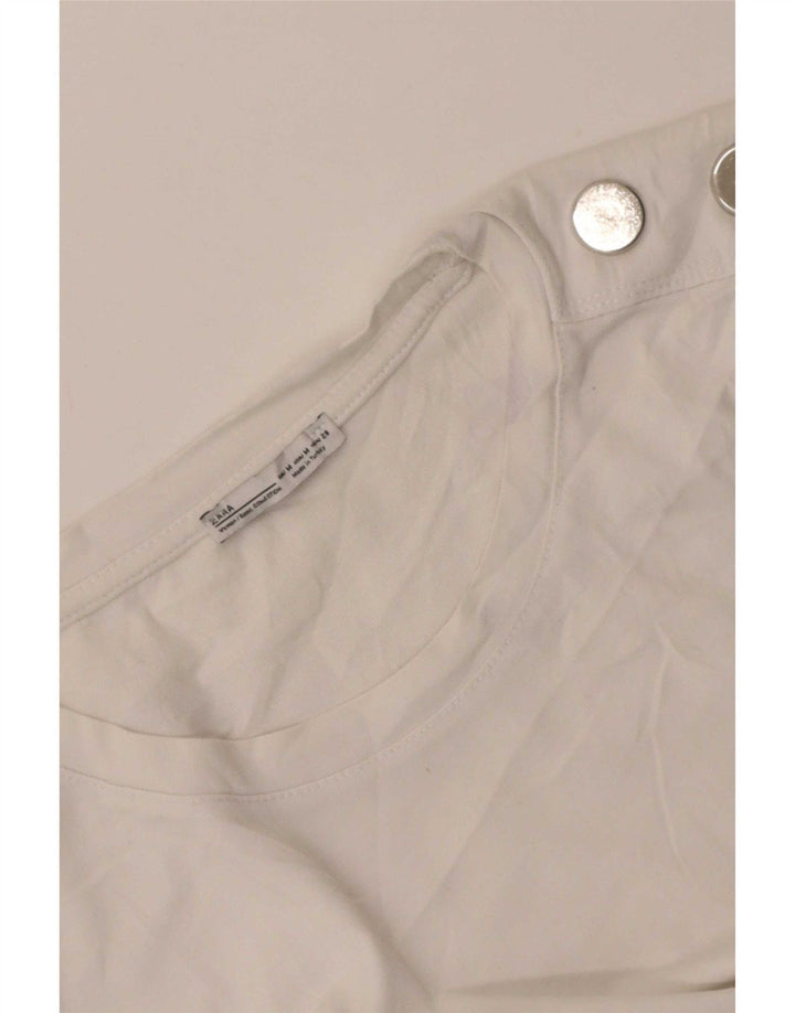 Zara Γυναικείο T-Shirt Top UK 12 Medium White