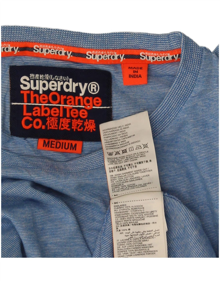Ανδρικό μπλουζάκι Superdry, μακρυμάνικο, μεσαίο μπλε βαμβακερό
