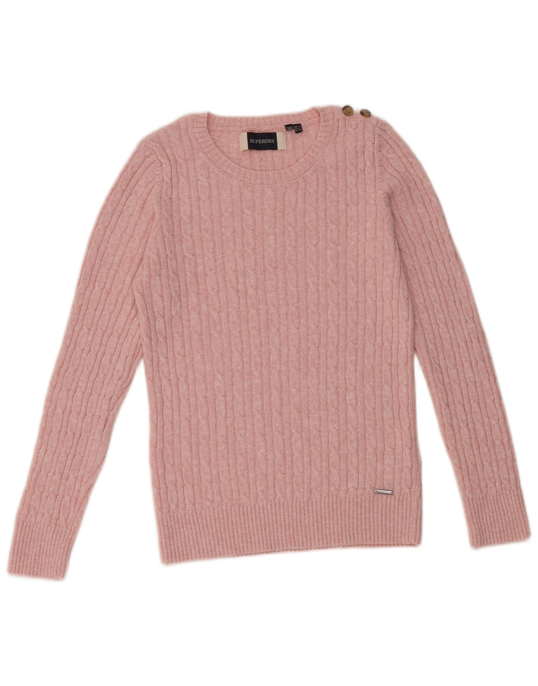 Γυναικείο πουλόβερ SUPERDRY Crew Neck Jumper UK 12 Medium Pink Acrylic