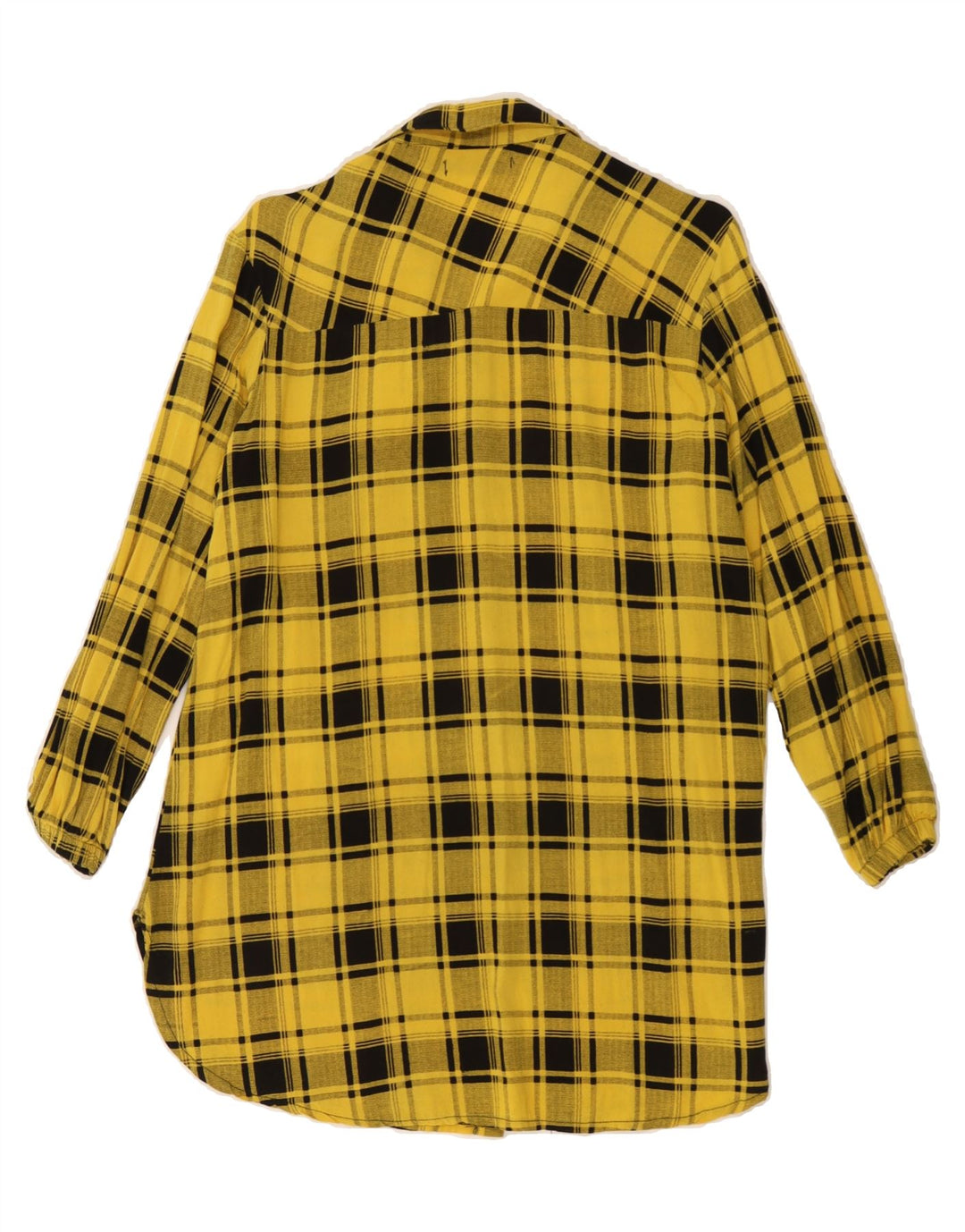 ZARA Womens Oversized Shirt Dress US 1 XS Yellow Check Vintage Zara and Second-Hand Zara from Messina Hembry 