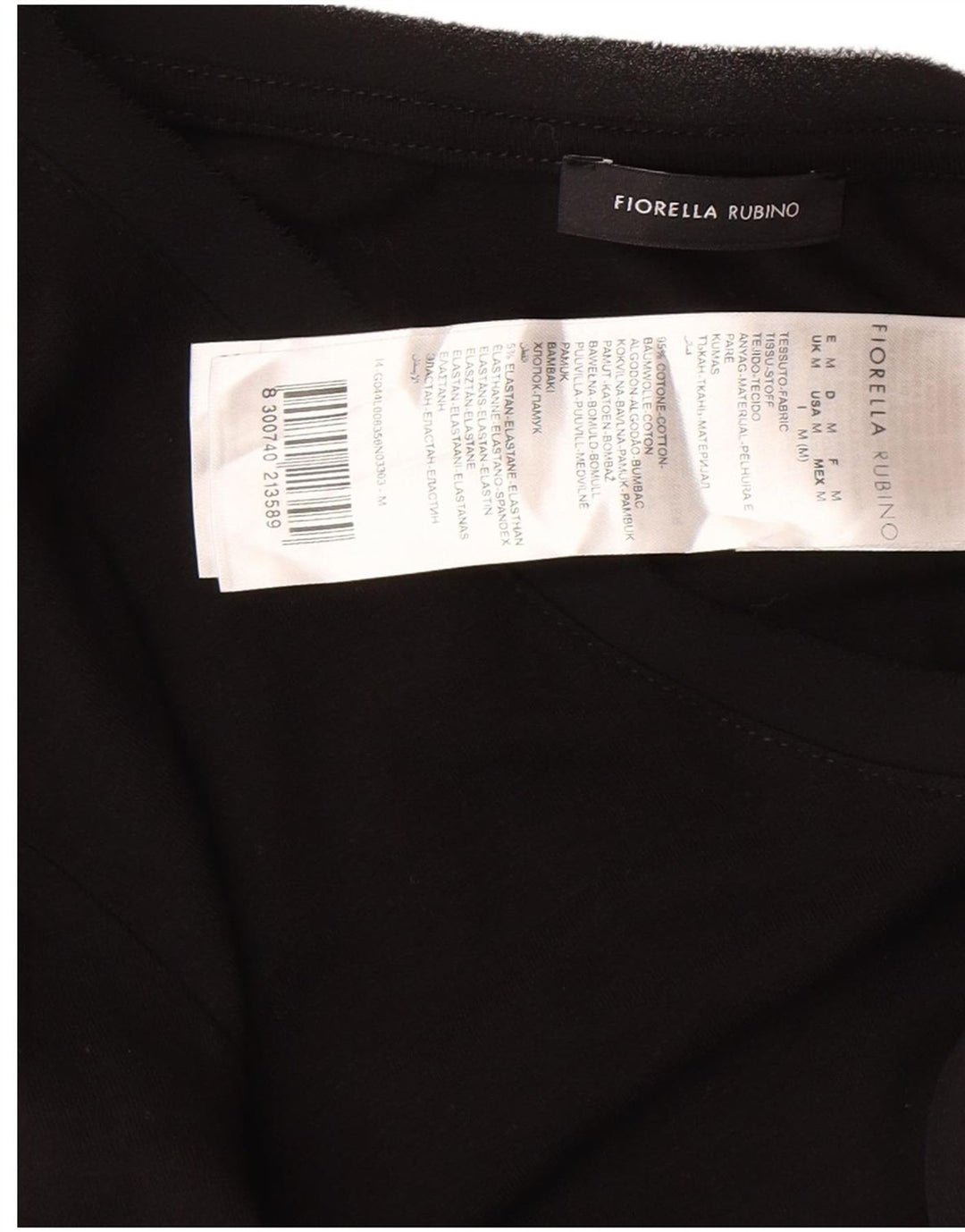 Fiorella Rubino Γυναικείο τοπ μακρυμάνικο UK 14 μεσαίο μαύρο βαμβακερό
