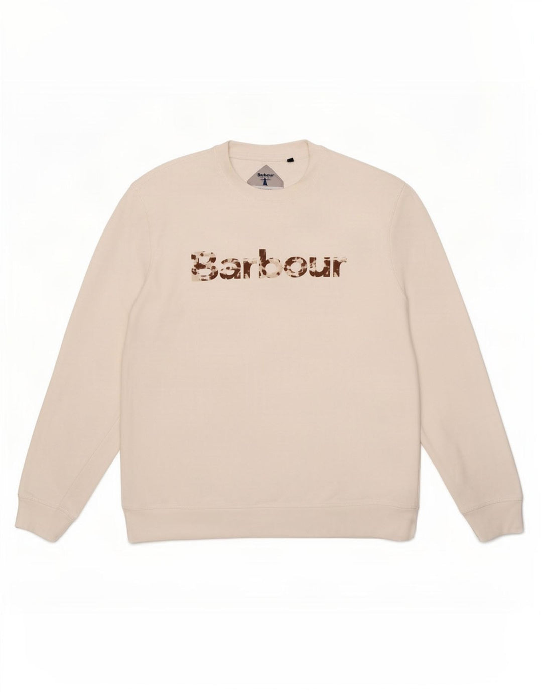 Ανδρικό γραφικό φούτερ Barbour Jumper Μεσαίο λευκό βαμβακερό