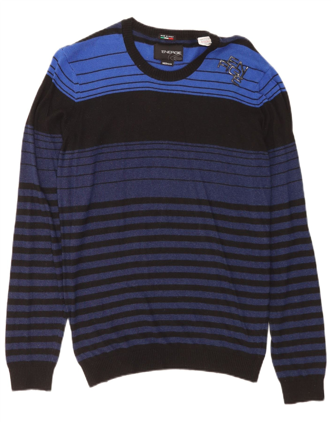 Ανδρικό πουλόβερ Energie Crew Neck Jumper Βισκόζη μεσαίου μπλε ριγέ
