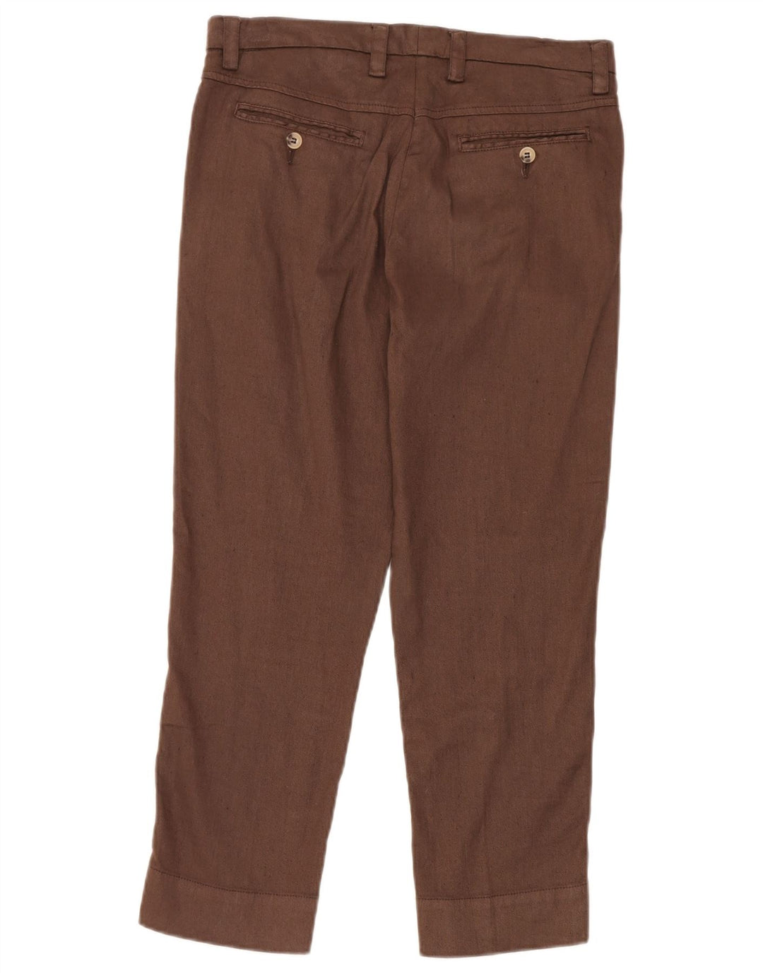 Γυναικείο Cropped Παντελόνι Marlboro Classics Καφέ Λινό W30 L24