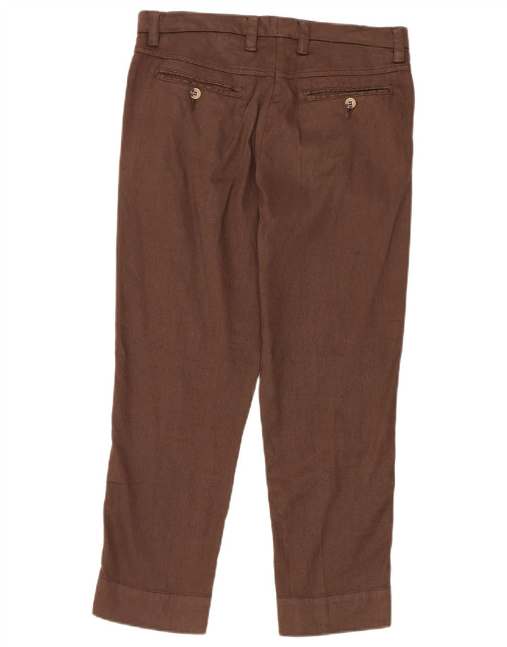 Γυναικείο Cropped Παντελόνι Marlboro Classics Καφέ Λινό W30 L24