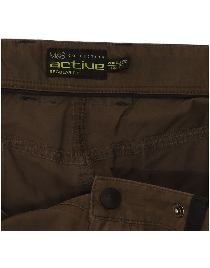 Marks & Spencer Ανδρικό Παντελόνι Cargo Active Regular Fit W42 L31 Χακί βαμβακερό