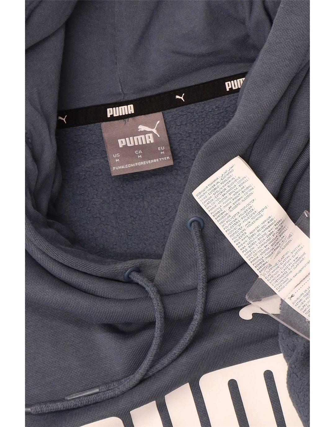 Ανδρικό γραφικό κουκούλα Puma, μεσαίο μπλε βαμβακερό