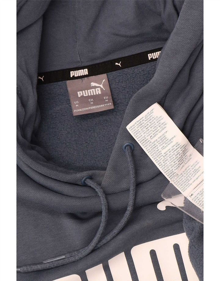 Ανδρικό γραφικό κουκούλα Puma, μεσαίο μπλε βαμβακερό