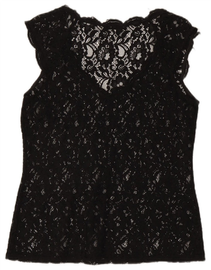 Γυναικεία μπλούζα Oasis See Through Lace Top UK 12 Medium Black Floral
