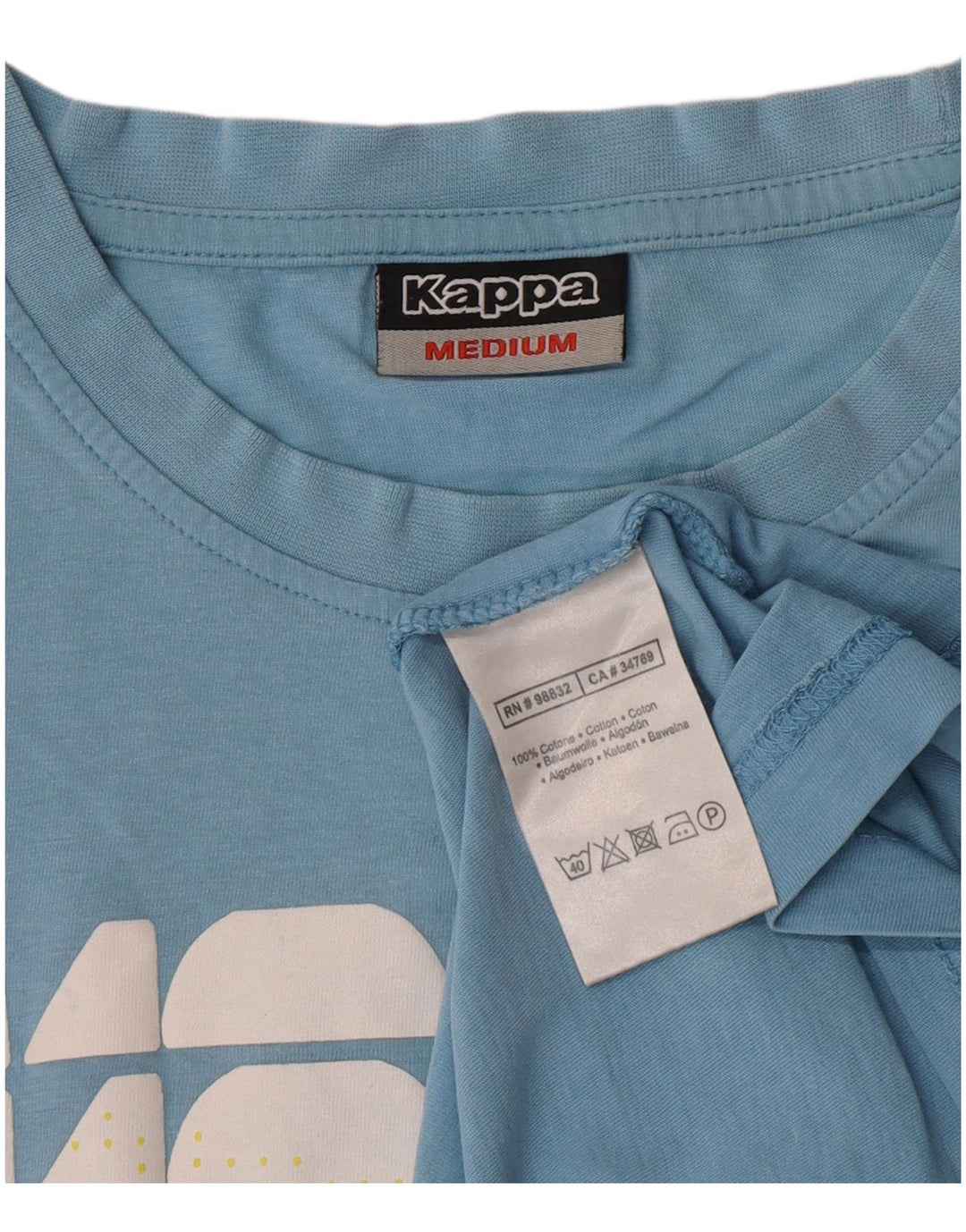Ανδρικό γραφικό T-Shirt Kappa Τοπ μεσαίο μπλε βαμβακερό