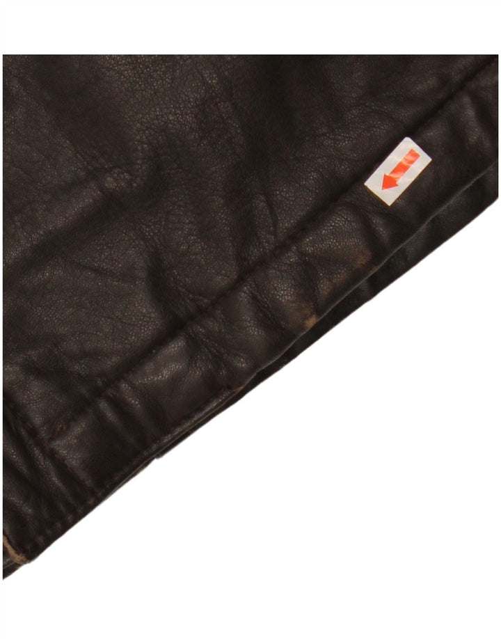 VINTAGE Ανδρικό Δερμάτινο Μπουφάν IT 54 2XL Καφέ Δερμάτινο