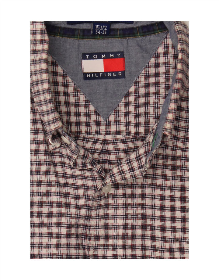 TOMMY HILFIGER Mens Shirt Size 15 1/2 34/35 Medium Brown Check Cotton Vintage Tommy Hilfiger and Second-Hand Tommy Hilfiger from Messina Hembry 