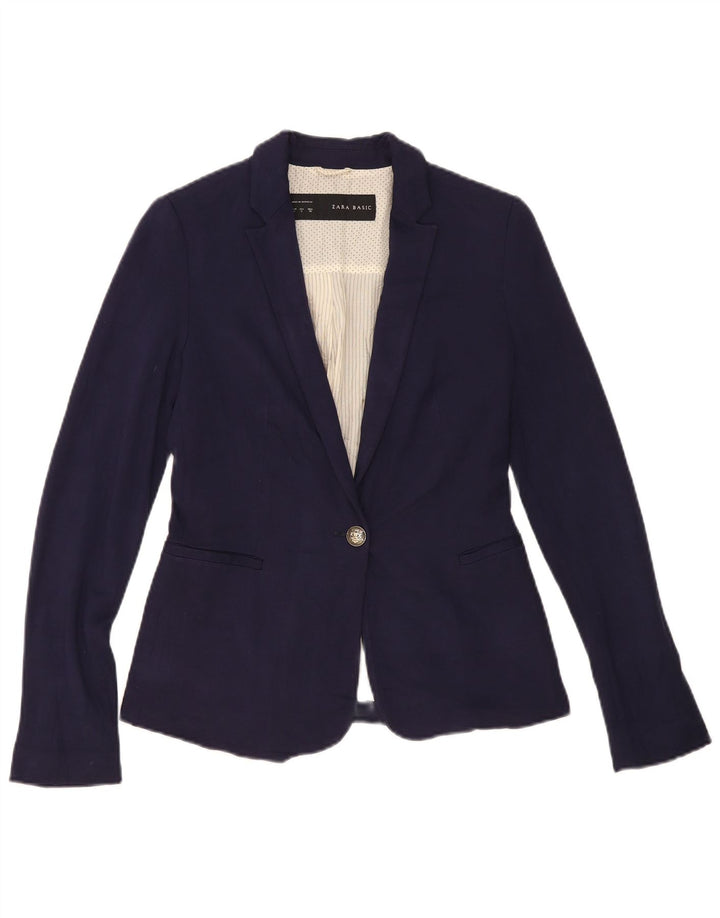 Zara Γυναικείο Μπλέιζερ Μπουφάν UK 10 Small Navy Blue