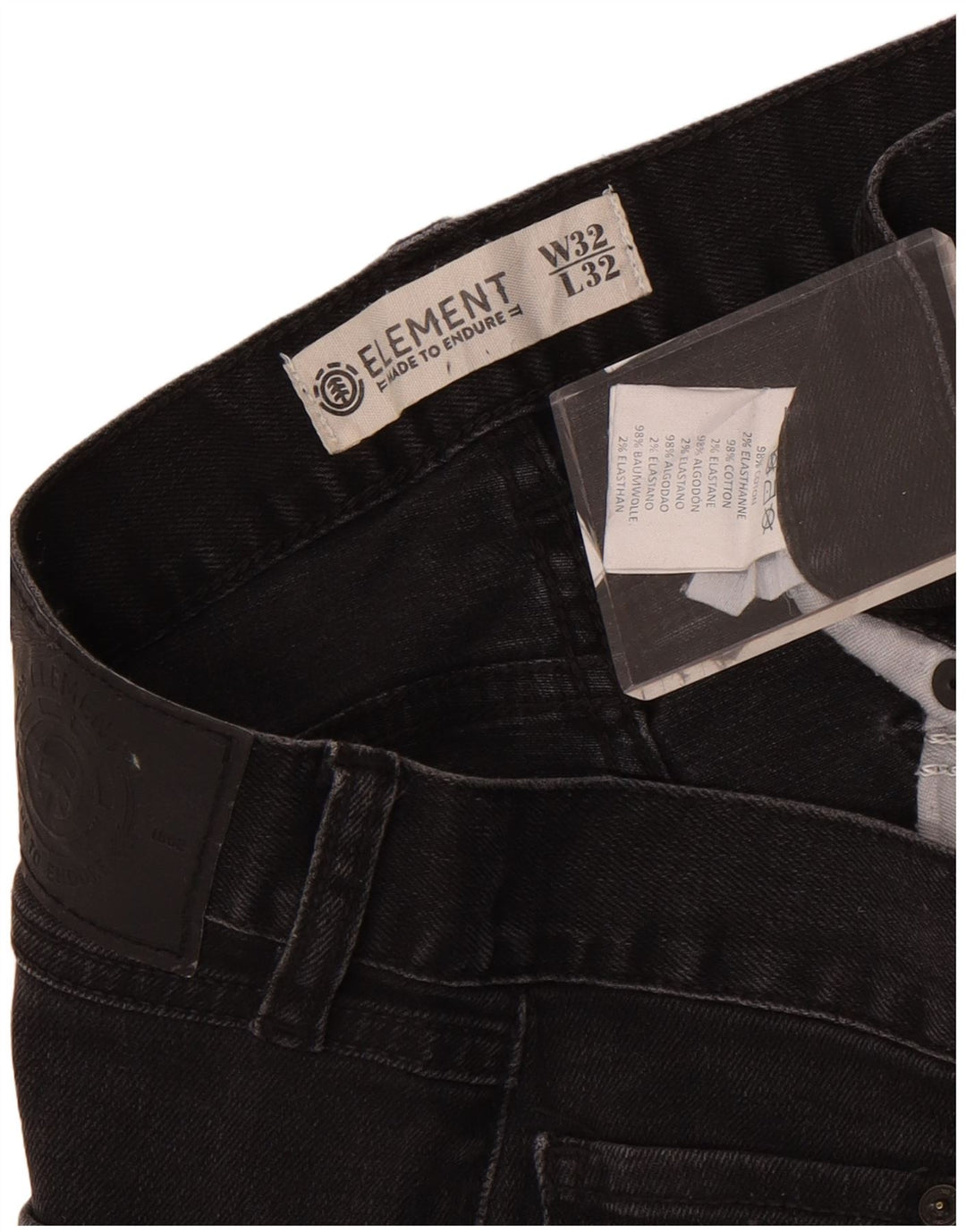 Element Ανδρικό Slim Jeans W32 L32 Μαύρο βαμβακερό