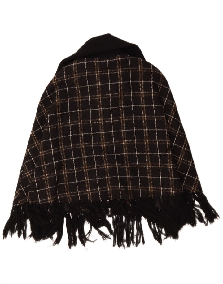 Project Womens Poncho Coat UK 10 Small Brown Check Polyester