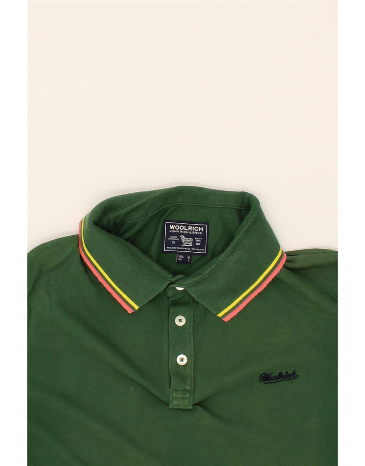 WOOLRICH Mens Polo Shirt Medium Green Cotton Vintage Woolrich and Second-Hand Woolrich from Messina Hembry 