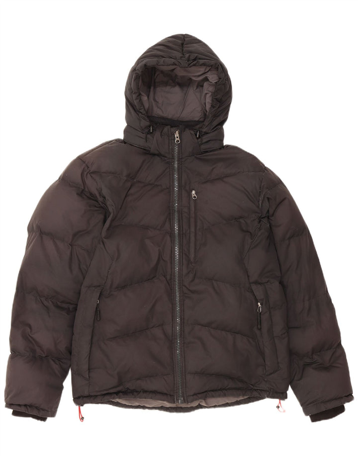 TIMBERLAND Ανδρικό μπουφάν με κουκούλα με επένδυση UK 38 μεσαίο μαύρο πολυεστέρα