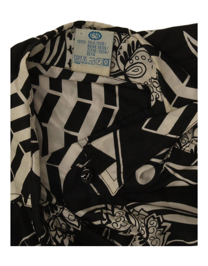 Yessica Γυναικείο πουκάμισο Abstract Pattern Μπλούζα IT 44 Μεσαίο μαύρο μετάξι