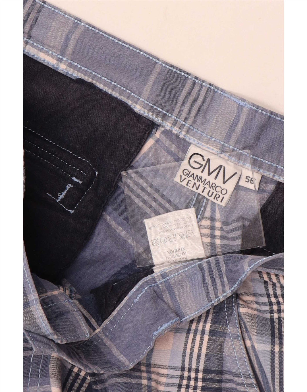 Ανδρικό σορτς Chino Gianmarco Venturi W36 Large Blue Check Cotton