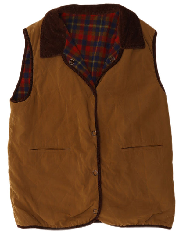 Ulla Popken Γυναικείο Reversible Gilet UK 20 2XL Καφέ μαλλί