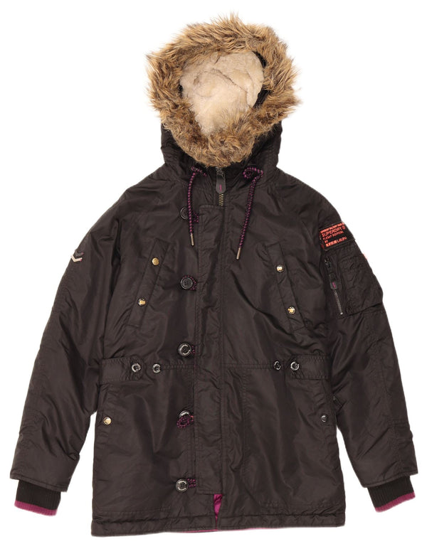 Ανδρικό μπουφάν με κουκούλα Superdry UK 38 Medium Black Nylon