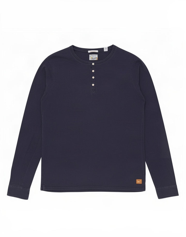 Ανδρικό μπλουζάκι Scotch & Soda, μακρυμάνικο μεγάλο, μπλε βαμβακερό