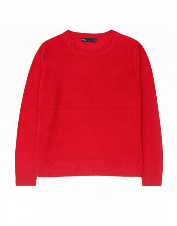 Marks & Spencer Γυναικείο πουλόβερ με λαιμόκαυστο UK 14 Medium Pink Acrylic