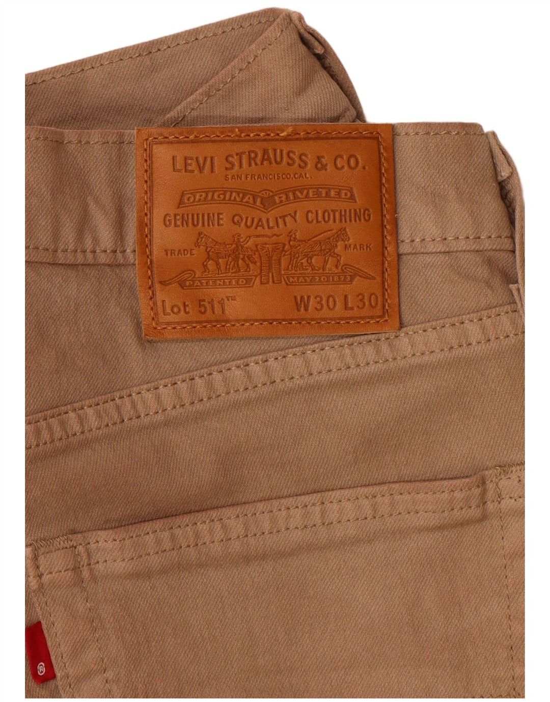 Levi's Mens 511 Slim Jeans W30 L30 Beige Cotton