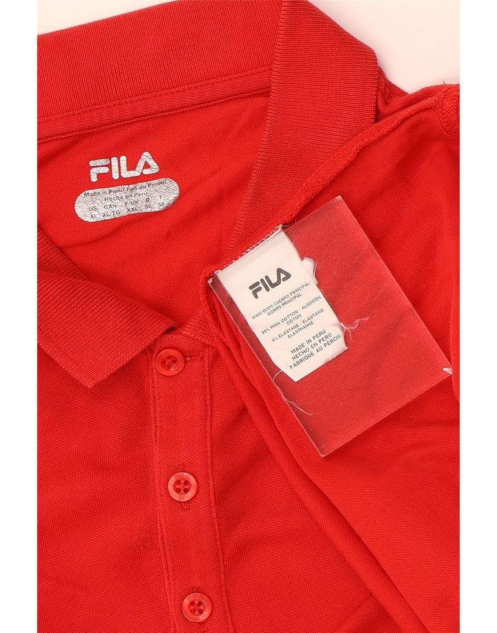 Fila Ανδρικό Πόλο Μπλουζάκι 2XL Κόκκινο Βαμβακερό