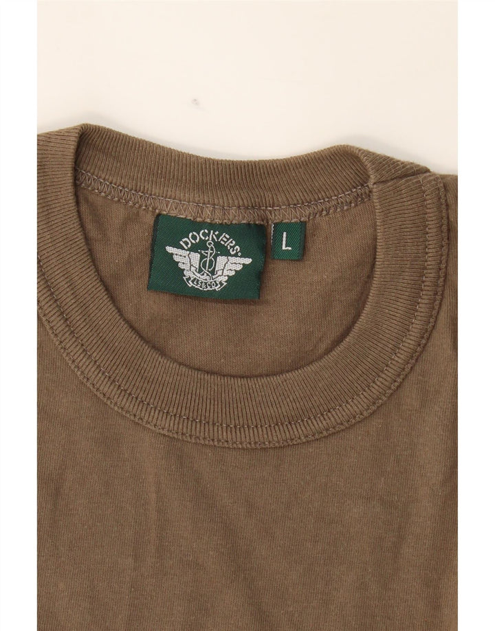 DOCKERS Boys T-Shirt Top 15-16 Years Large  Khaki Vintage Dockers and Second-Hand Dockers from Messina Hembry 