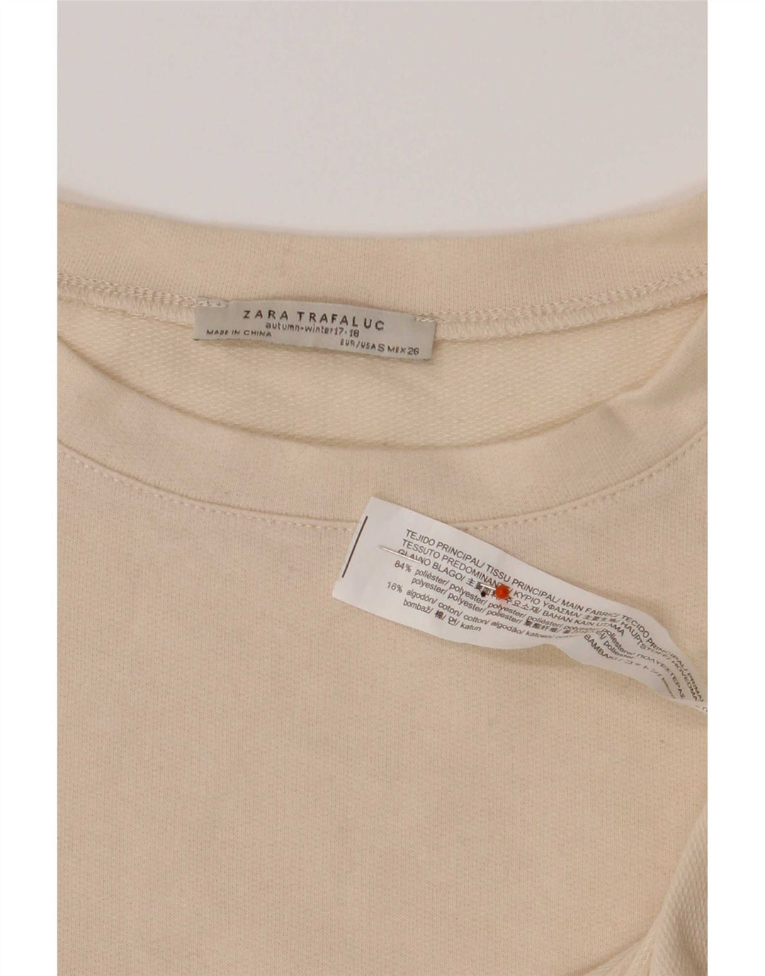 Zara γυναικείο υπερμεγέθη μακρυμάνικο UK 10 Small Beige Colourblock