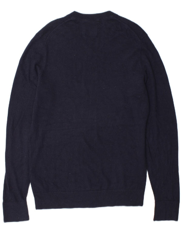 Abercrombie & Fitch Ανδρικό πουλόβερ με λαιμόκοψη με λαιμόκοψη με μεσαίο μπλε μαλλί