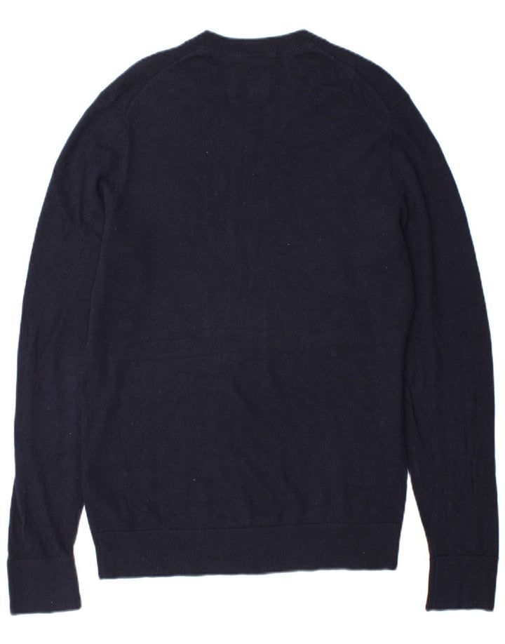 Abercrombie & Fitch Ανδρικό πουλόβερ με λαιμόκοψη με λαιμόκοψη με μεσαίο μπλε μαλλί