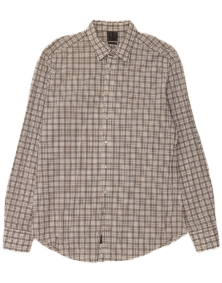 Ανδρικό πουκάμισο Calvin Klein Slim Fit Large Grey Check