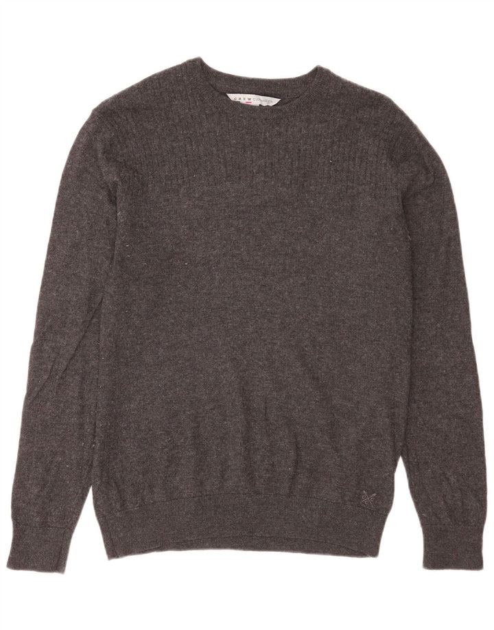 Crew Clothing Ανδρικό πουλόβερ με λαιμόκαυστο μεσαίο γκρι νάιλον